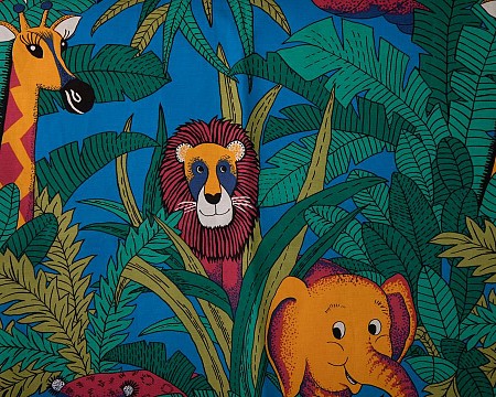 Curtain Childs with Jungle Animal Decoration 